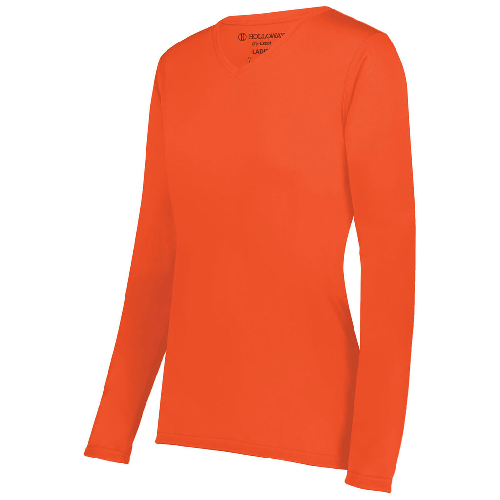 Holloway Women's Orange Momentum Long Sleeve Tee