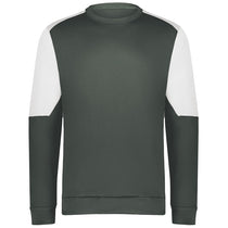 Holloway Men's Iron/White Momentum Team Fleece Crew