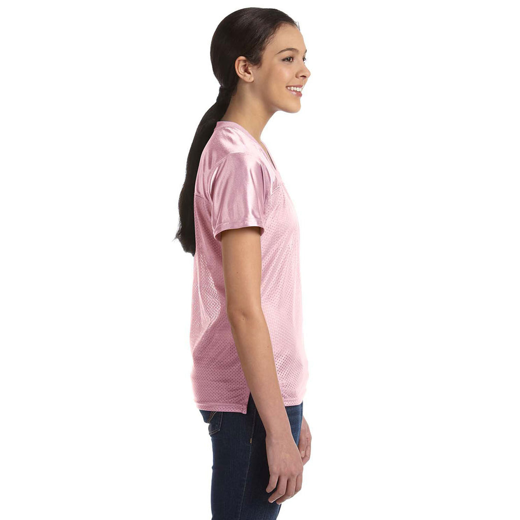 Augusta Sportswear Women's Light Pink Junior Fit Replica Football T-Shirt