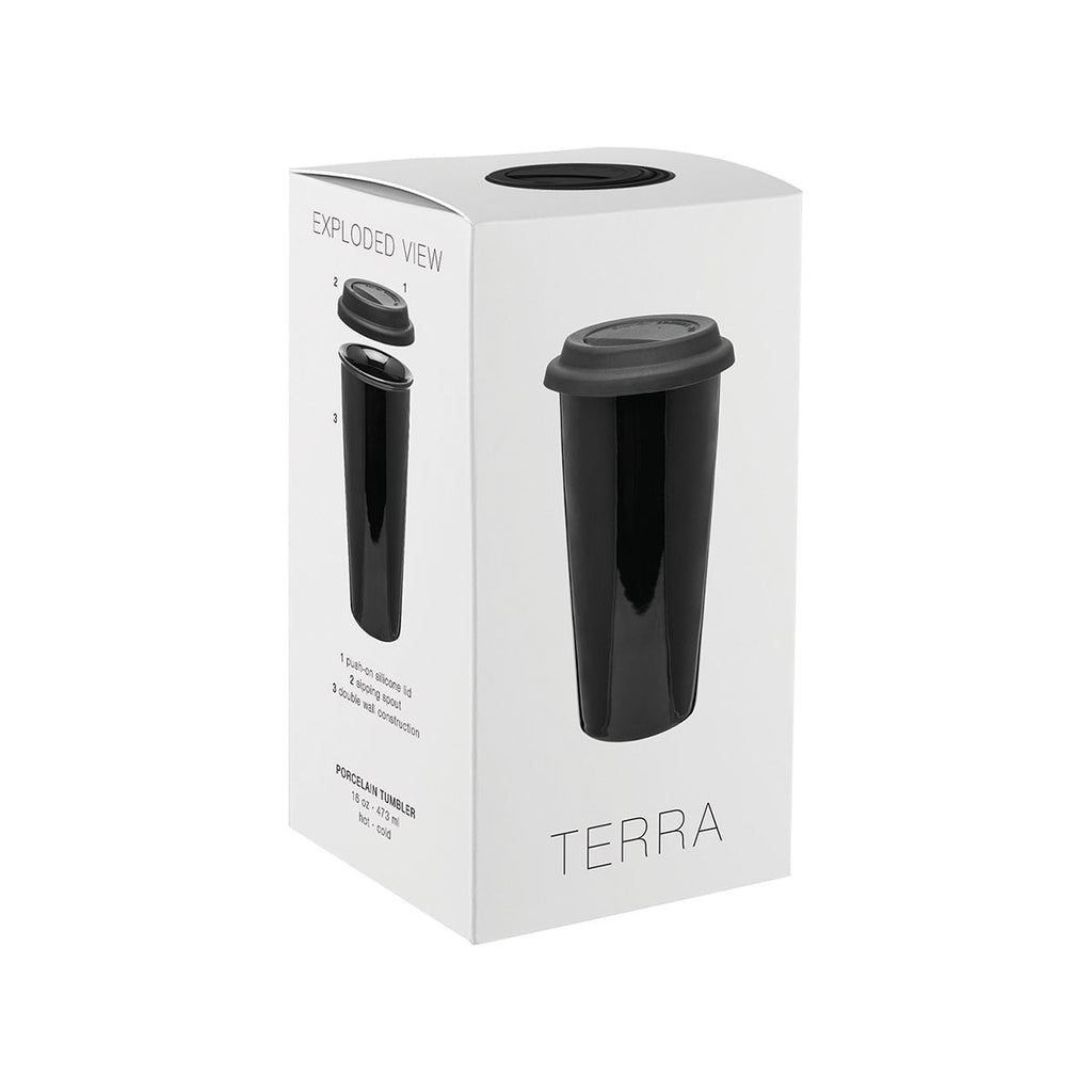ETS White Terra Tumbler with Aqua Lid -16 oz