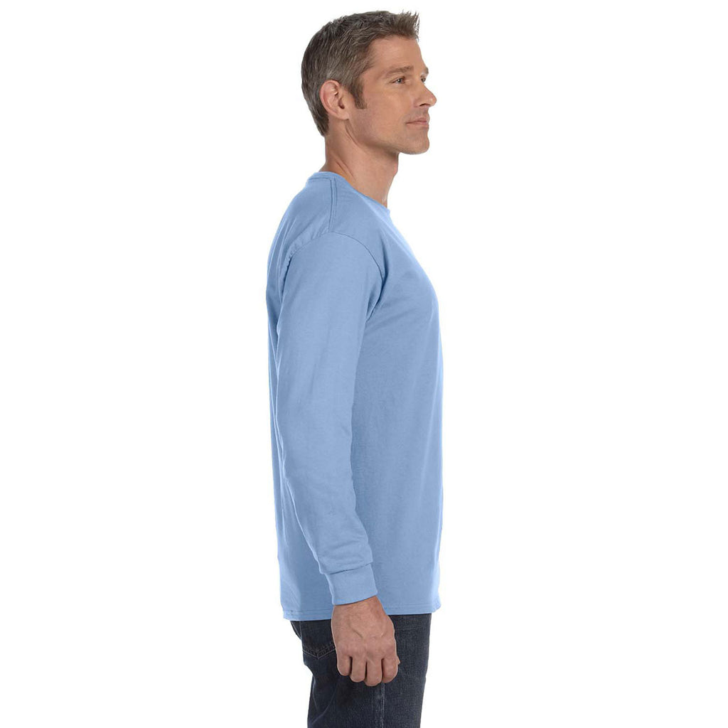 Jerzees Men's Light Blue 5.6 Oz Dri-Power Active Long-Sleeve T-Shirt