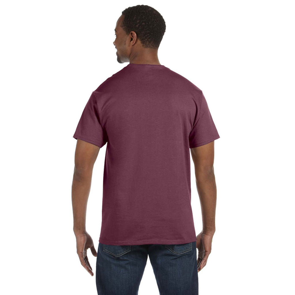 Jerzees Men's Vintage Heather Maroon 5.6 Oz Dri-Power Active T-Shirt