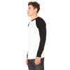 Bella + Canvas Men's White/Black Jersey Long-Sleeve Baseball T-Shirt