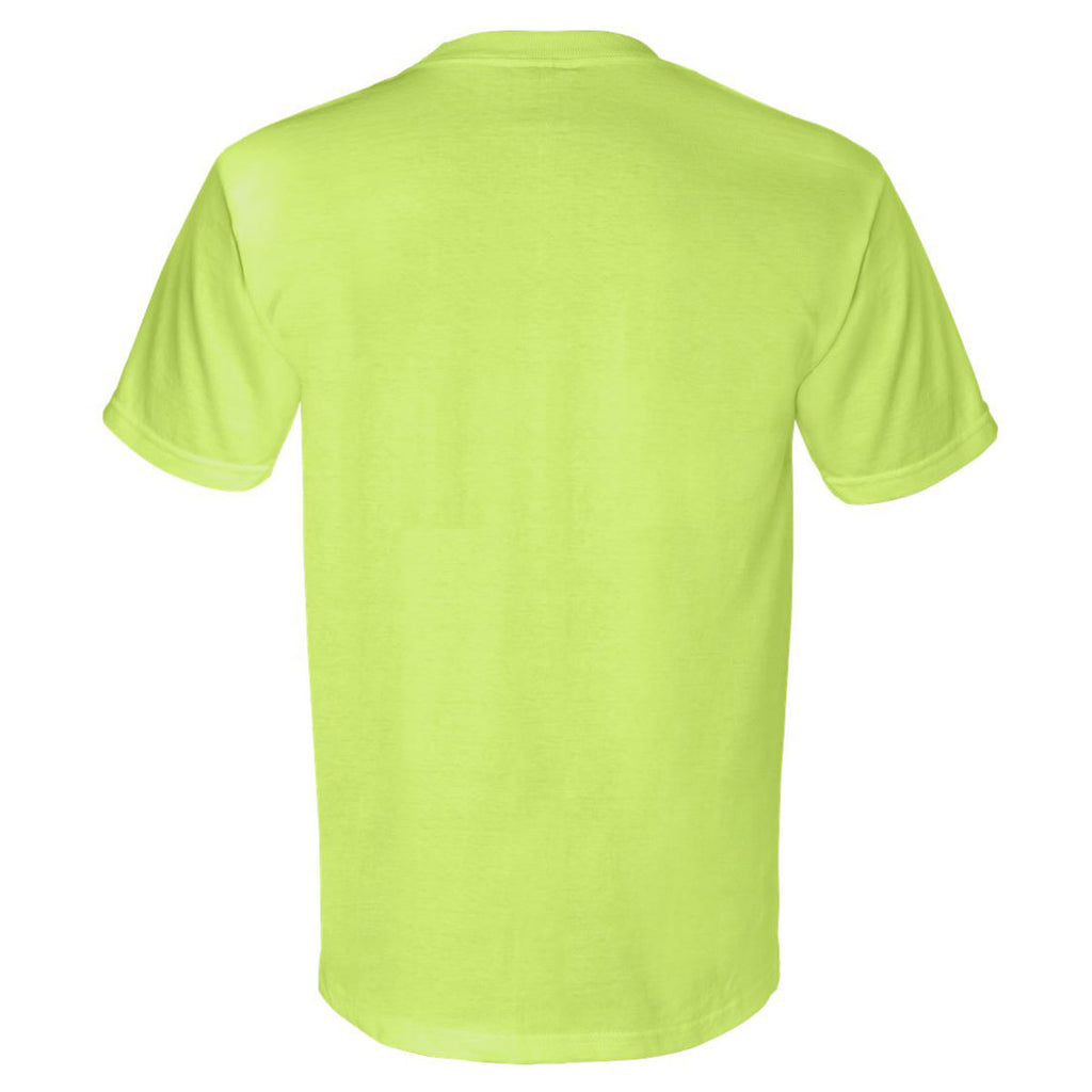 Bayside Men's Lime Green Union-Made Short Sleeve T-Shirt with Pocket