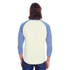 Threadfast Apparel Unisex Cream/Navy Triblend 3/4-Sleeve Raglan