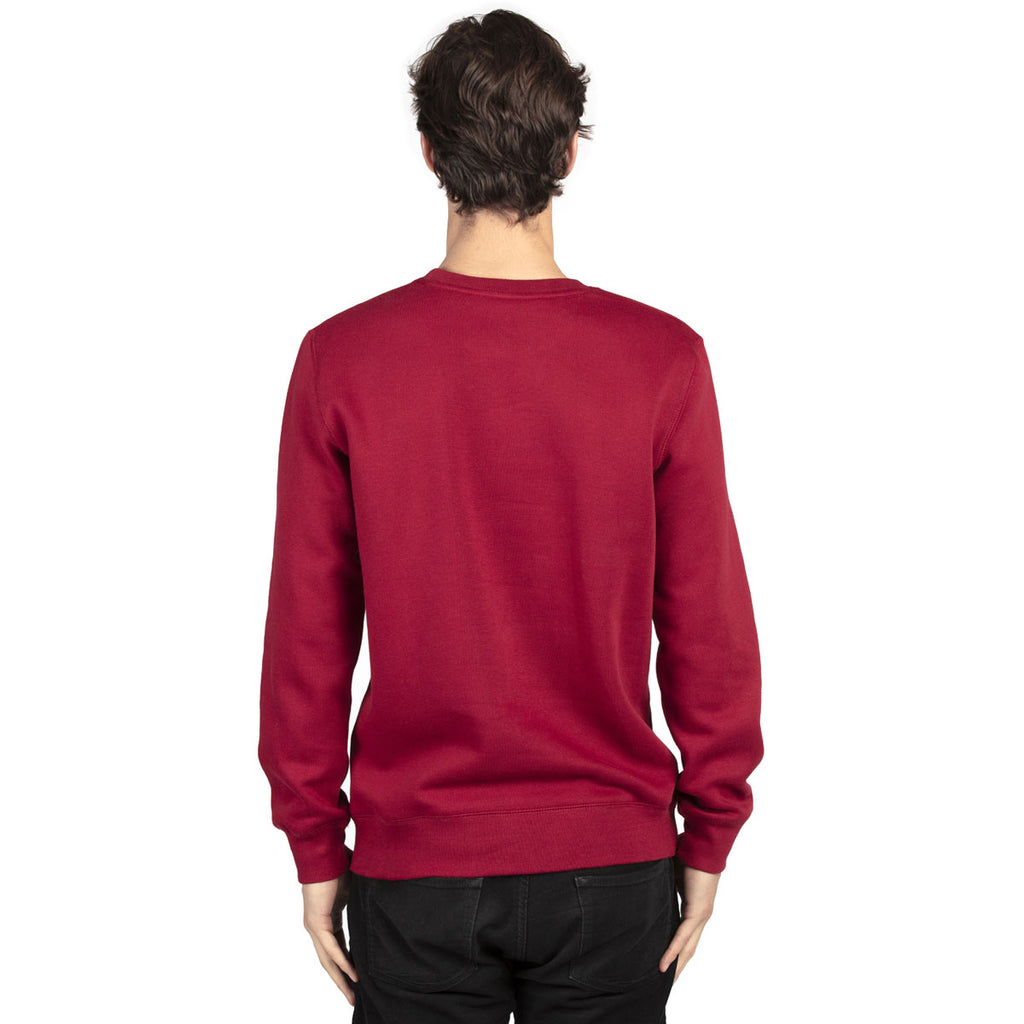 Threadfast Unisex Burgundy Ultimate Crewneck Sweatshirt