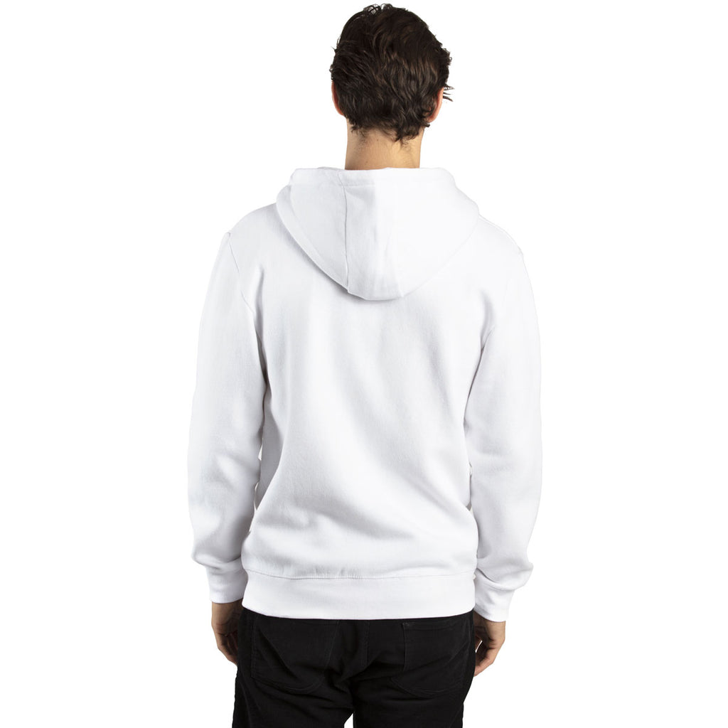 Threadfast Apparel Unisex White Ultimate Fleece Full-Zip Hooded Sweatshirt