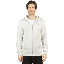 Threadfast Unisex Oatmeal Heather Ultimate Fleece Full-Zip Hooded Sweatshirt