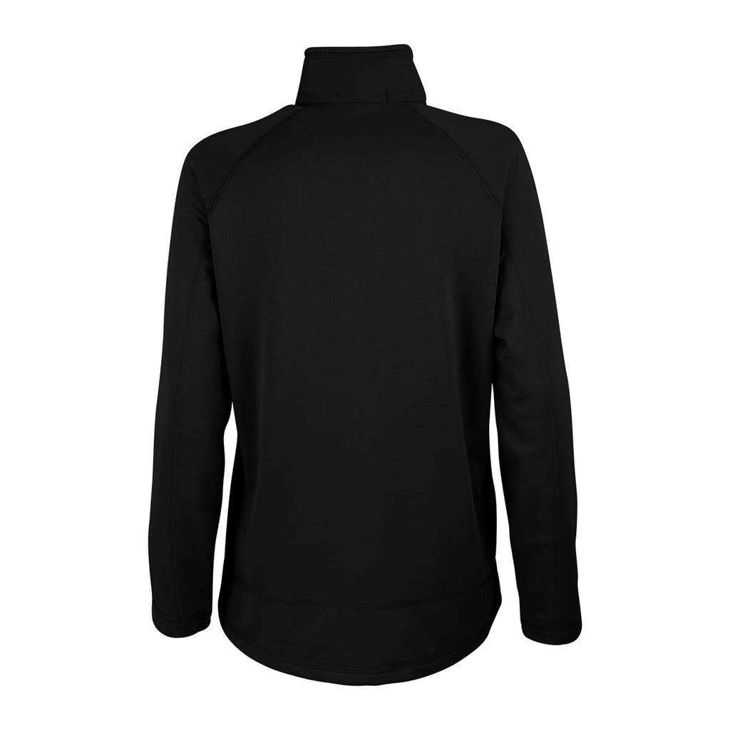 Vantage Women's Black Brushed Back Micro-Fleece Full-Zip Jacket