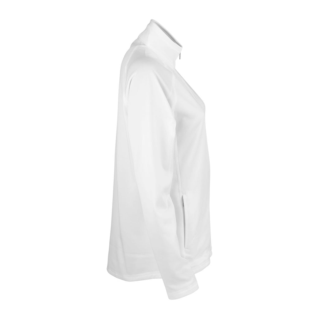 Vantage Women's White Brushed Back Micro-Fleece Full-Zip Jacket