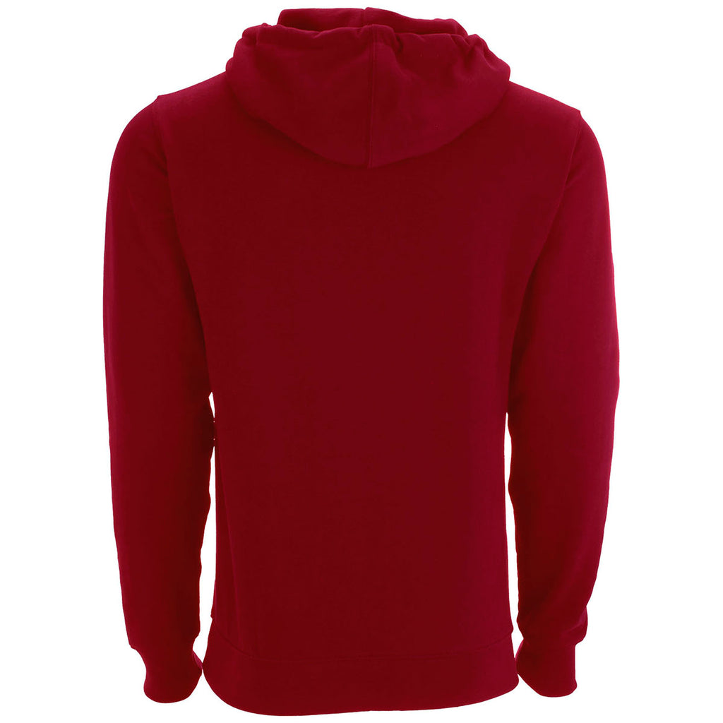 Vantage Men's Sport Red Premium Cotton Blocked Fleece Pullover Hoodie