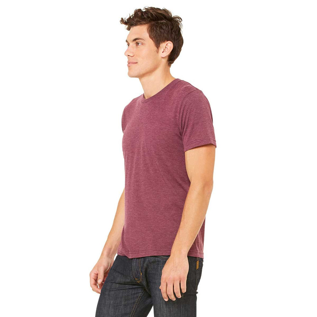 Bella + Canvas Unisex Maroon Triblend Short-Sleeve T-Shirt