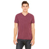 Bella + Canvas Unisex Maroon Triblend Short-Sleeve V-Neck T-Shirt