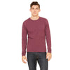 Bella + Canvas Men's Maroon Triblend Jersey Long-Sleeve T-Shirt