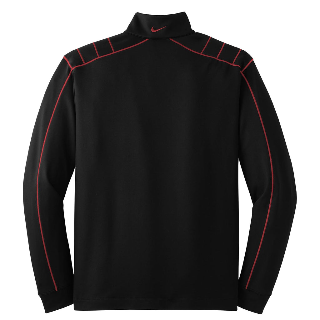 Nike Men's Black/Red Dri-FIT Long Sleeve Quarter Zip
