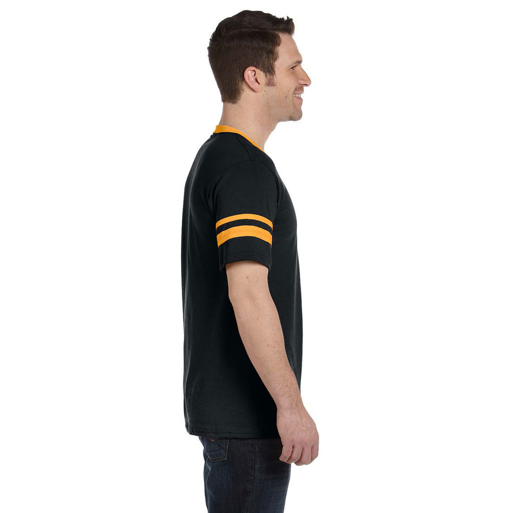 Augusta Sportswear Men's Black/Gold Sleeve Stripe Jersey