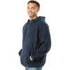 Burnside Men's Navy Polar Fleece Quarter-Zip Hooded Pullover