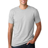 Next Level Men's Light Grey Premium Fitted Short-Sleeve Crew