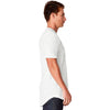 Next Level Men's White Cotton Long Body Crew