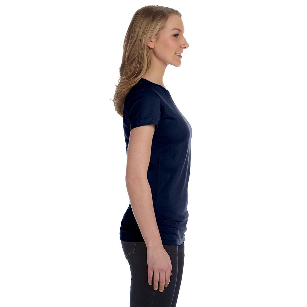 LAT Women's Navy Junior Fit Fine Jersey T-Shirt