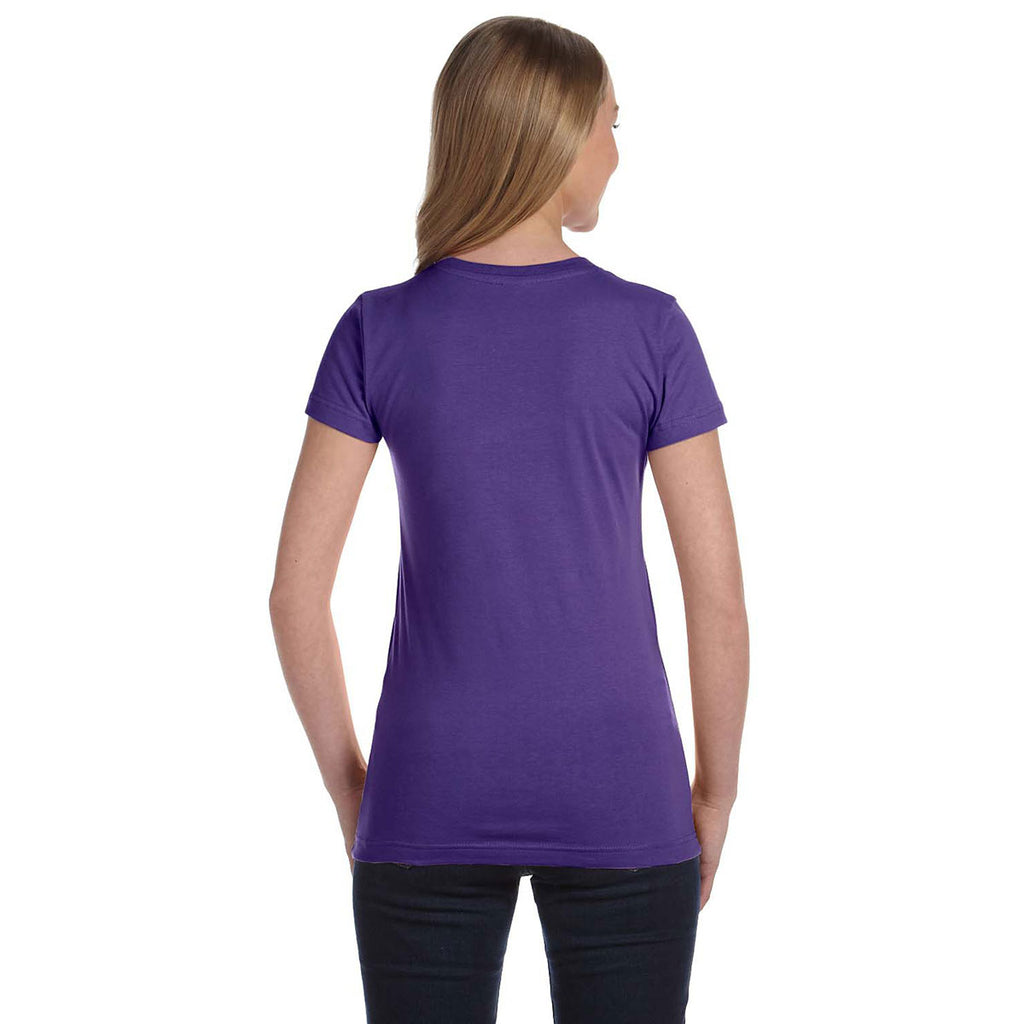 LAT Women's Purple Junior Fit Fine Jersey T-Shirt