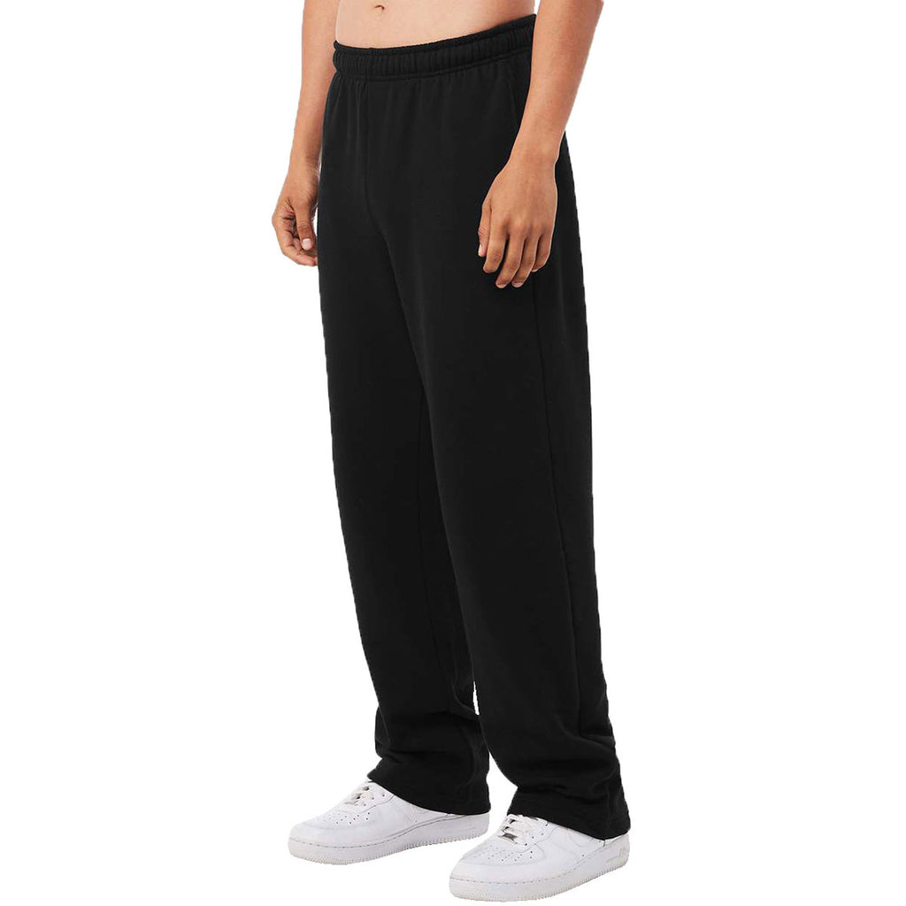 Bella + Canvas Unisex Black Sponge Fleece Straight Leg Sweatpants