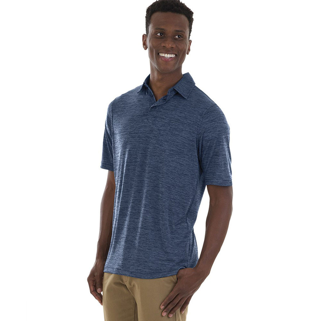 Charles River Men's Navy Space Dye Performance Polo