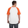 Augusta Sportswear Men's White/Orange Short-Sleeve Baseball Jersey