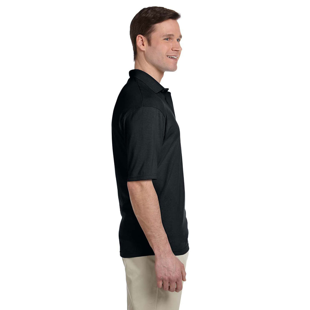 Jerzees Men's Black 5.6 Oz Spotshield Pocket Jersey Polo