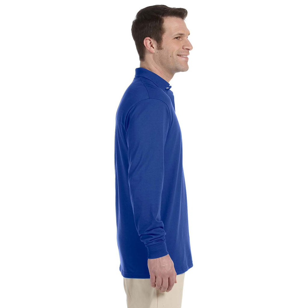 Jerzees Men's Royal 5.6 Oz. Spotshield Long-Sleeve Jersey Polo