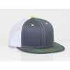 Pacific Headwear Graphite/White/Neon Yellow D-Series Snapback Trucker Mesh Cap