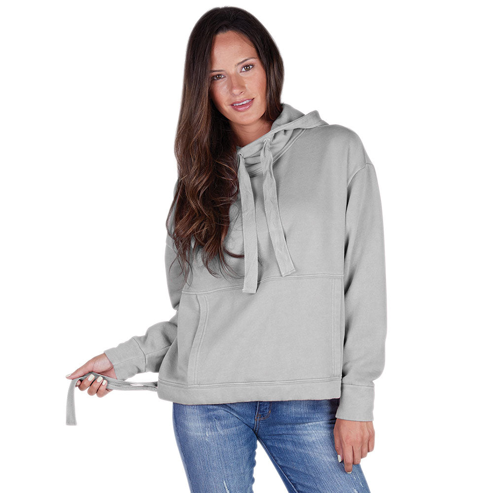 Charles River Women's Light Grey Laconia Hooded Sweatshirt