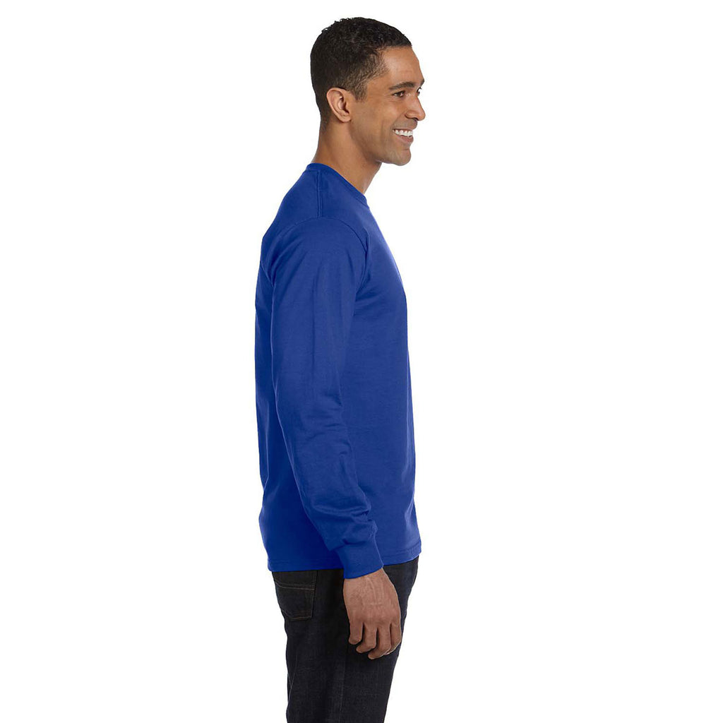 Hanes Men's Deep Royal 6.1 oz Long-Sleeve Beefy-T