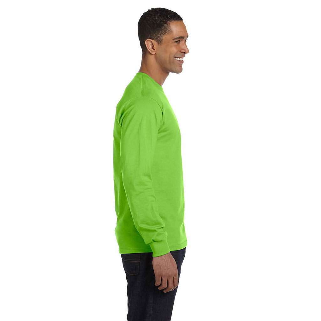 Hanes Men's Lime 6.1 oz Long-Sleeve Beefy-T