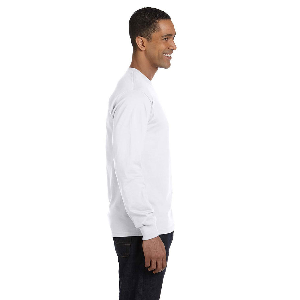 Hanes Men's White 6.1 oz Long-Sleeve Beefy-T