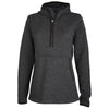 Charles River Women's Charcoal Heathered Fleece Quarter Zip Hoodie