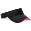 Pacific Headwear Black/Red Polo Twill Hook-And-Loop Visor