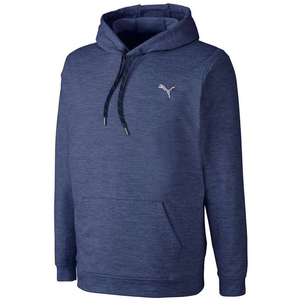 Puma Golf Men's Navy Blazer Heather Cloudspun Progress Hooded Sweatshirt