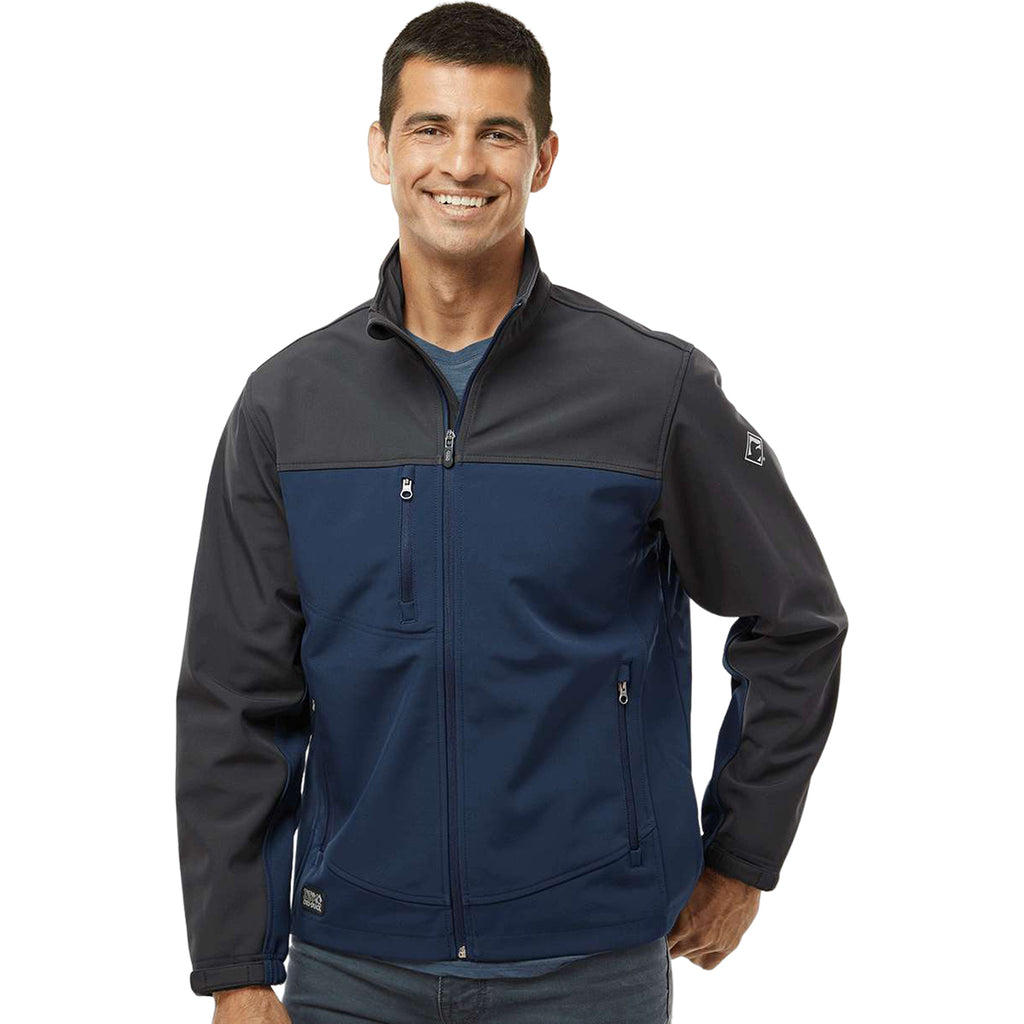 Dri Duck Men's Deep Blue/Charcoal Motion Soft Shell Jacket