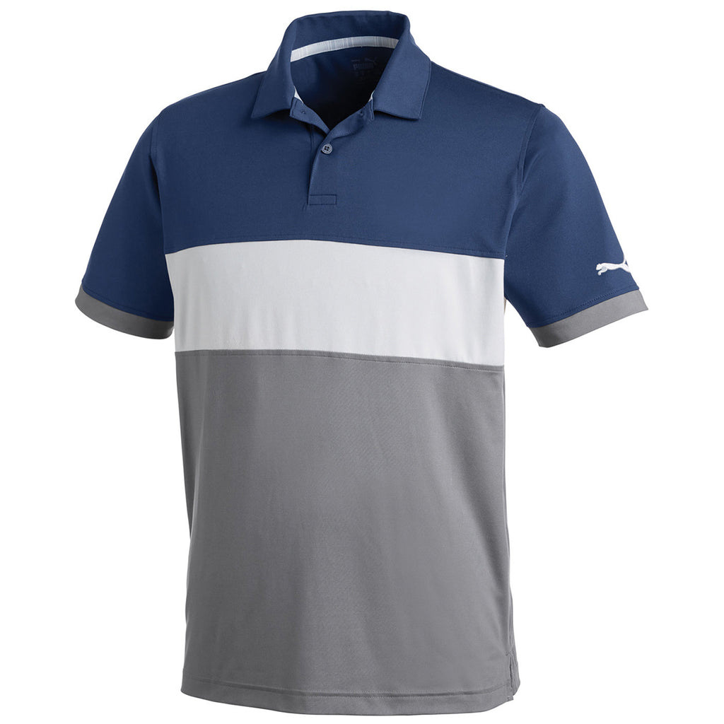 Puma Golf Men's Navy Blazer/Guiet Shade Cloudspun Highway Polo