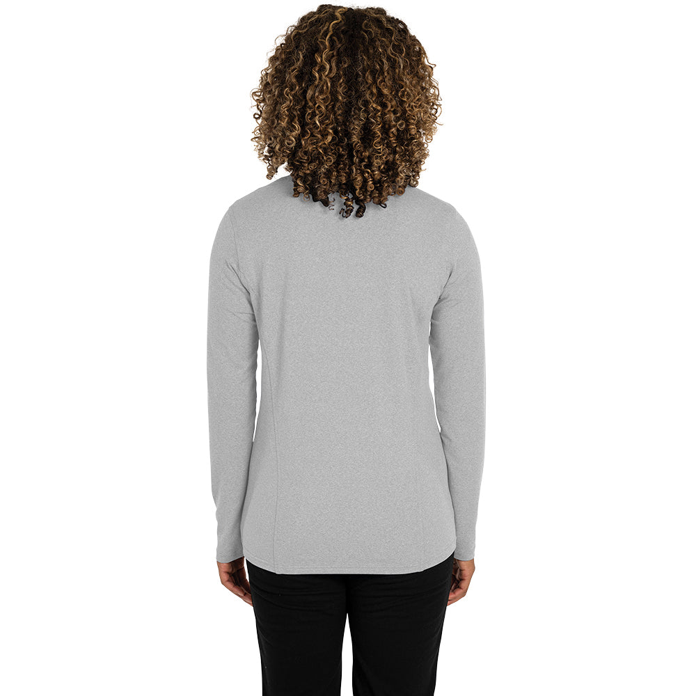 Charles River Women's Light Grey Heathered Eco-Logic Stretch Quarter Zip