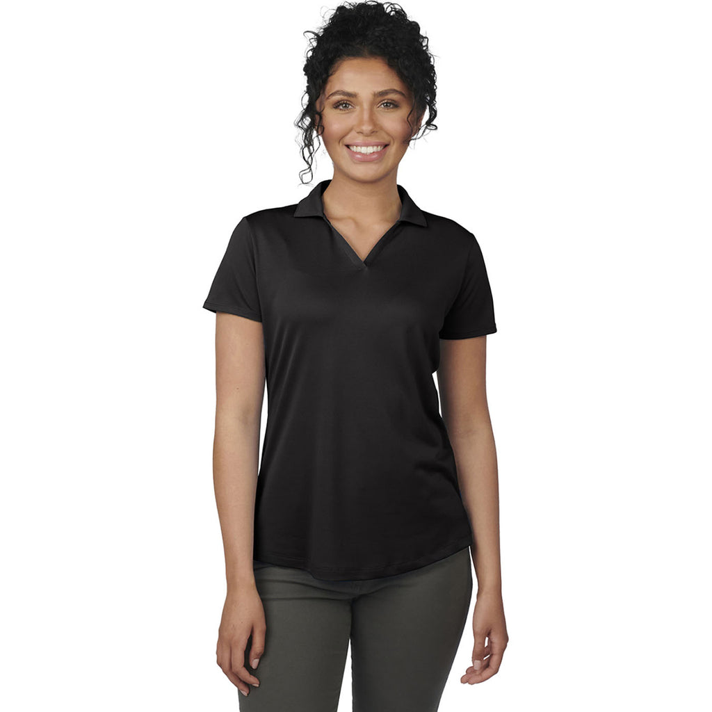 Edwards Women's Black Mini-Pique Snag Proof Polo