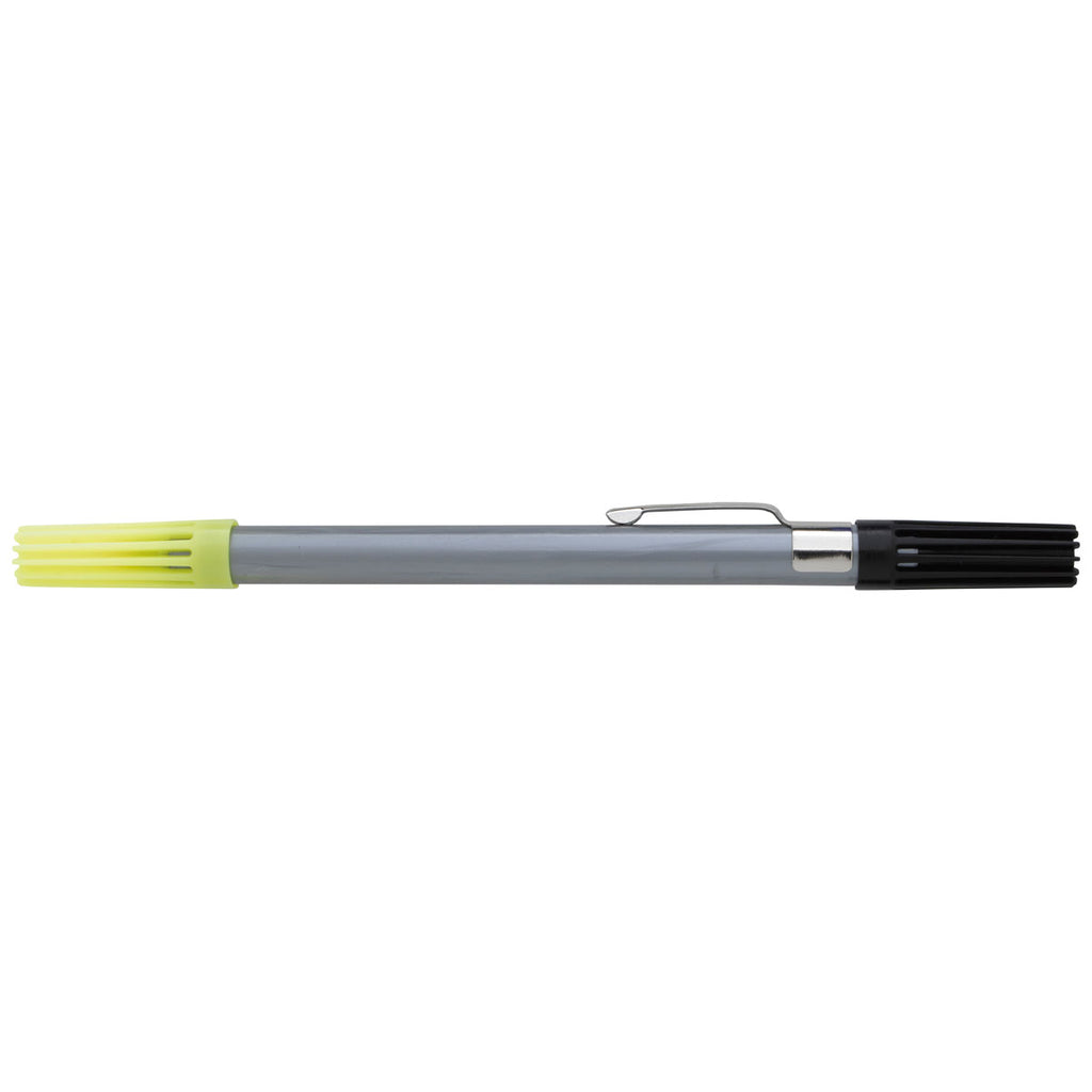 DriMark Silver/Black/Yellow Double Header Highlighter Ball Pen Combo