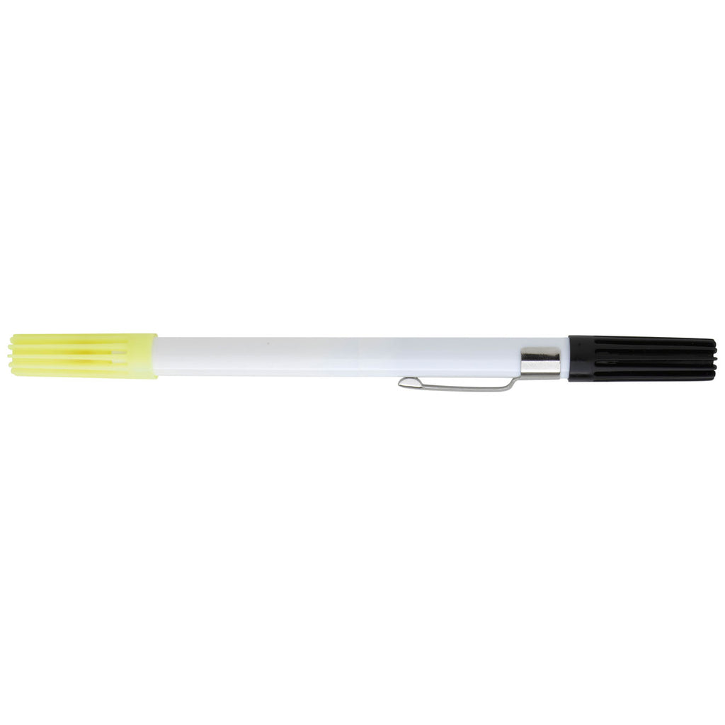 DriMark White/Black/Yellow Double Header Highlighter Ball Pen Combo