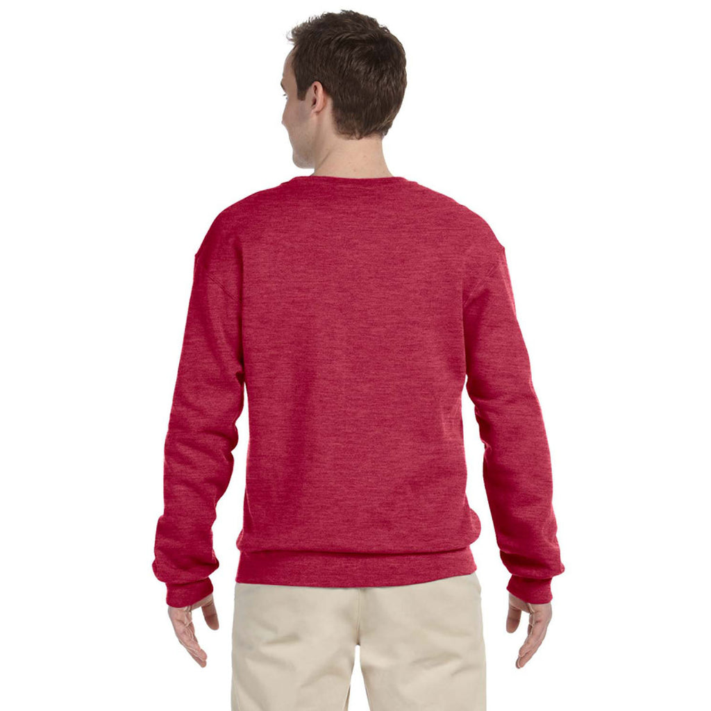 Jerzees Men's Vintage Heather Red 8 Oz. Nublend Fleece Crew