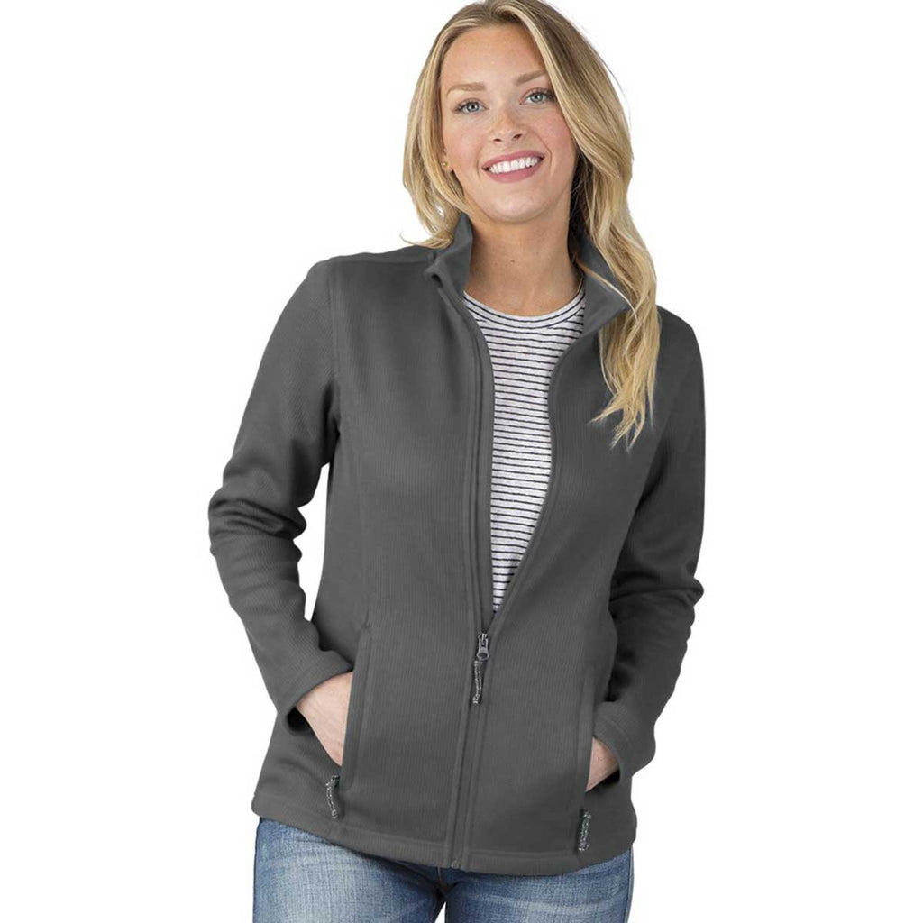 Charles River Women's Grey Heritage Rib Knit Jacket