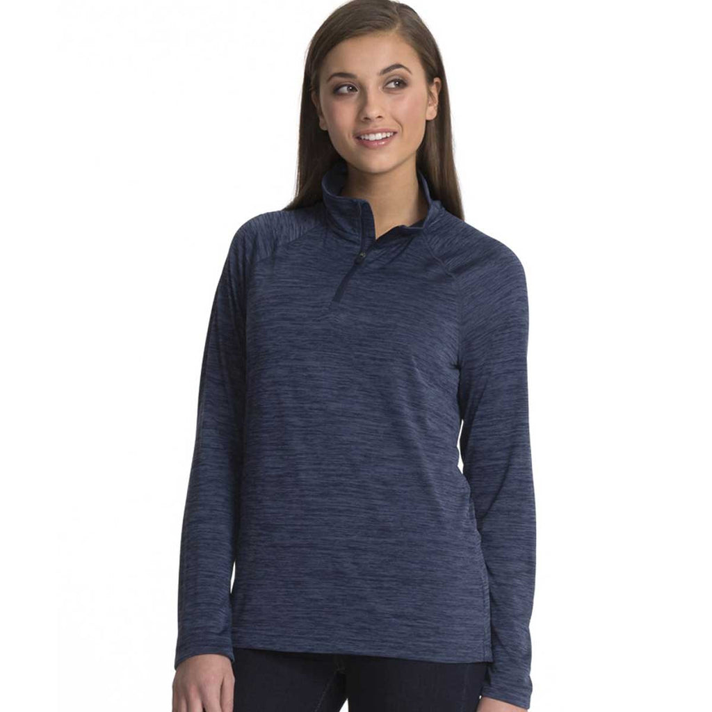 Charles River Women's Navy Space Dye Performance Pullover