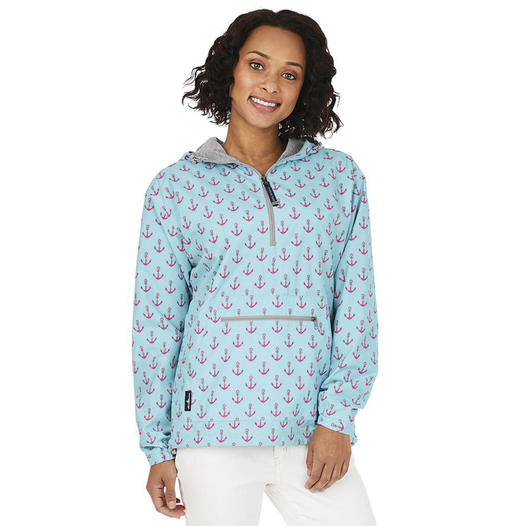 Charles River Women's Anchor Aqua Chatham Anorak Print Pullover