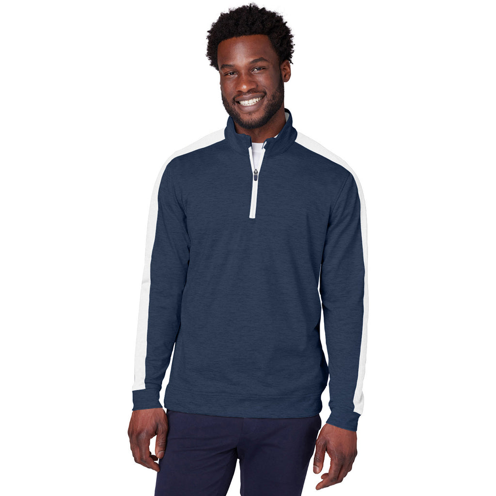 Puma Golf Men's Navy Blazer Heather/Bright White T7 Cloudspum 1/4 Zip