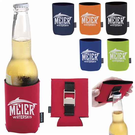 Koozie Black Bottle Opener Can Kooler